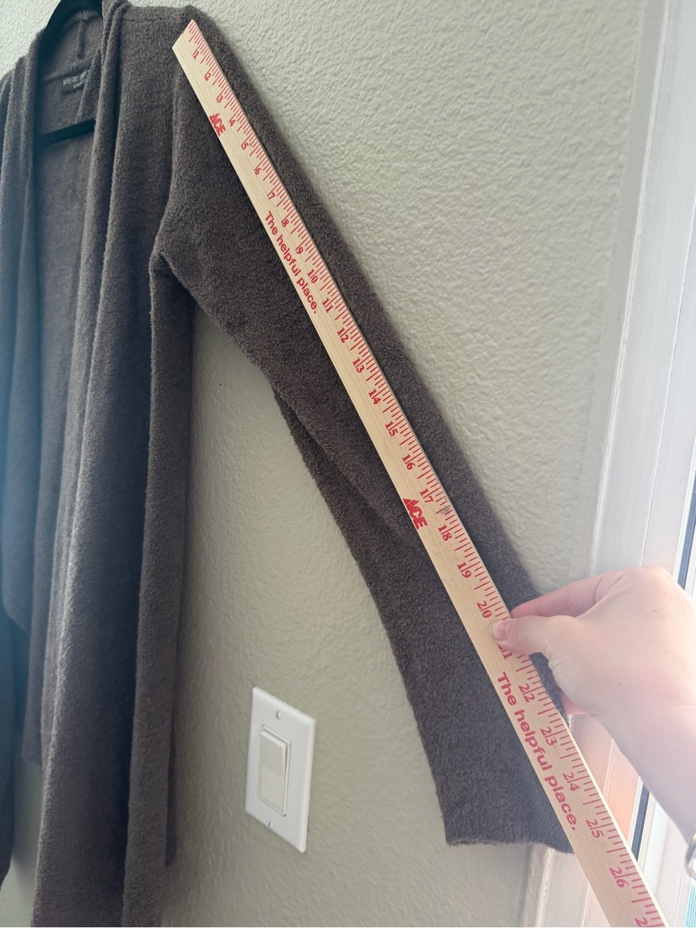 Barefoot Dreams Draped Open-Front Cardigan in Taupe/Brown- Bamboo Chic Lite - Picture 9 of 9
